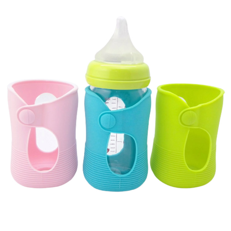 創意紐扣式硅膠奶瓶套定制